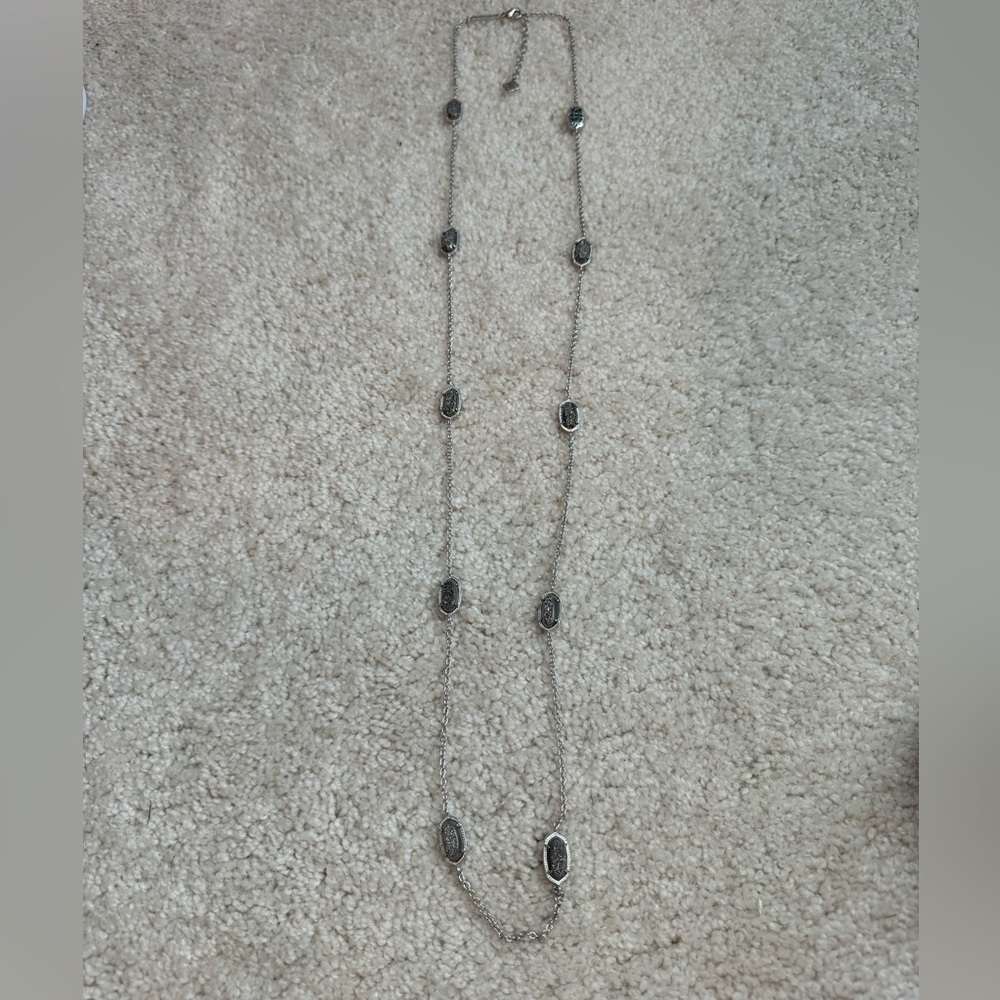 Silver Kendra Scott stone necklace.